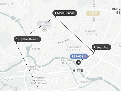 Visualising tasks on map map public transport ui