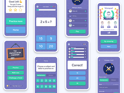 Multiplication/division practice app app design education maths
