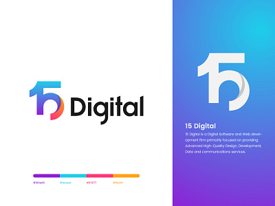 15 Digital Logo abstract logo brand identity branding flat logo graphics design icon illustration logo logo design vector