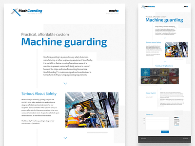 Mach Guarding Website 1 page 1page one page ui web design website design