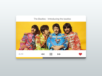 iBeat design flat interface mininal music player simple ui user ux widget