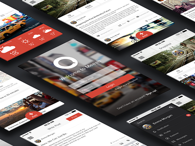 Meeah Design Concept app apple design flat interface ios iphone mobile ui ux