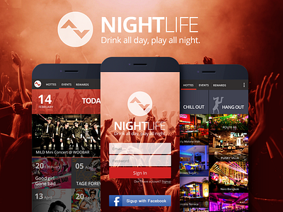 Night Life app android app apps design interface mobile ui ux