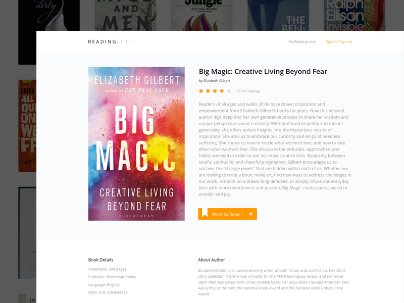 Readinglist Book Details Page By Athiwat On Dribbble