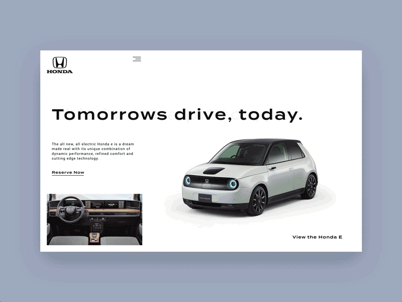 Honda E Website Concept Animation