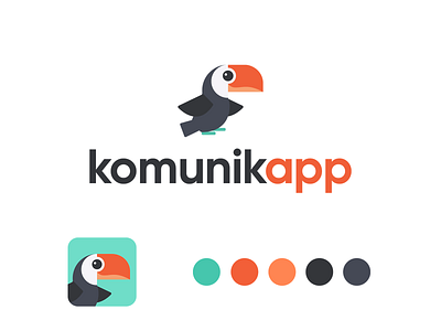 Toucan App Logo animal illustration animal logo app app design app icon app logo app logo design color palette digital illustrator illustration logo design toucan typography ui ui ux user experience