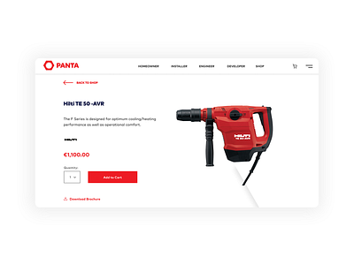 Hilti Product Page branding ecommerce minimal power tools product page product page design ui design ui ux user experience web design