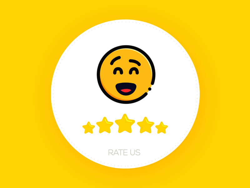 Rte Us 2d animation emoji emojis flat iran rate rate us star ui