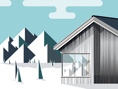 Snow Cabin architecture conceptual design design digital art editorial design illustration
