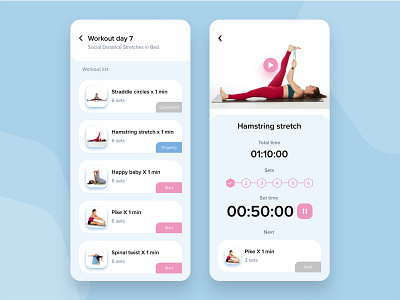 Workout App Quarantine workout challenge activity activity tracker chart clean dashboard design fitness gym gym app health app interface ios minimal mobile product quarantine types ui