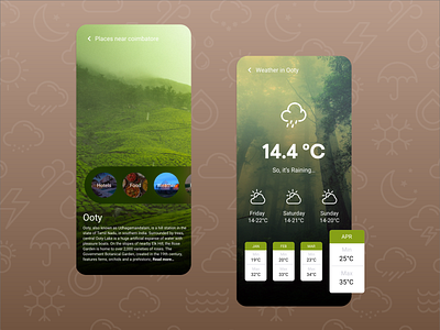 Good Weather adobe xd app daily ui hotels india mobile app mobile app design mobile ui ooty places raining travel weather weather app