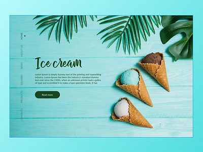 Ice cream website landing page