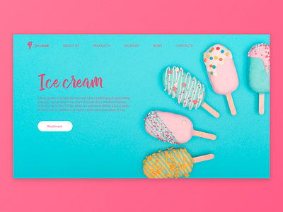 Ice cream website landing page