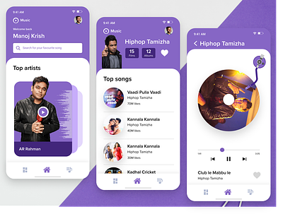 Music app arrahman color indian like music music app music art music player musical player search