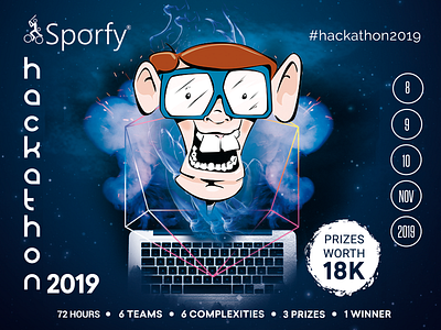 Hackathon poster 2019 branding dribbleartist hand drawn homepage icon identity illustration poster poster a day poster design typography ui ux vector