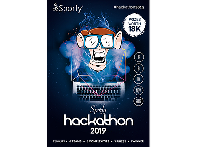 Hackathon2019 animation branding design icon illustration illustrator poster a day typography vector