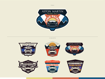 AS Dawn Patrol aston martin automotive badge concept icon illustration
