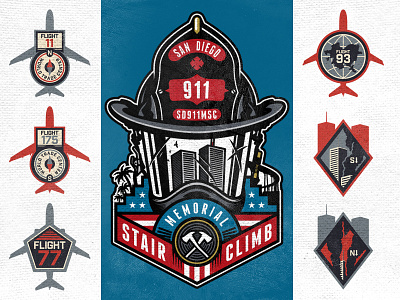 Stair Climb composition graphic icons memorial stair climb tee