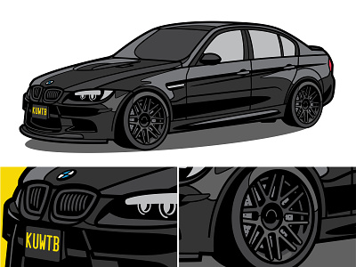 BMW E90 M3 bmw cars design graphic illustration