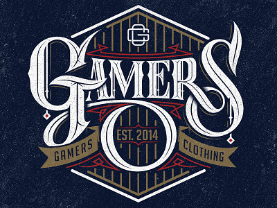 Gamers Clothing baseball theme custom design tee type typography
