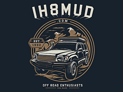 Ih8mud badge graphic land cruiser offroad scenery toyota truck