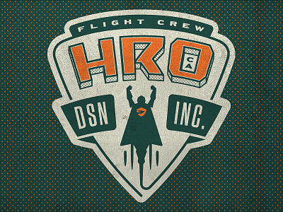 Flight Crew badge hero logo logotype superhero type typography