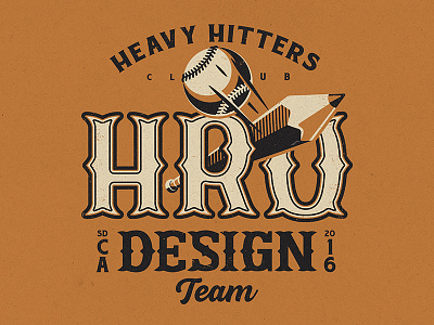 HRO Design Team badge baseball bat heavy hitters lockup pencil bat
