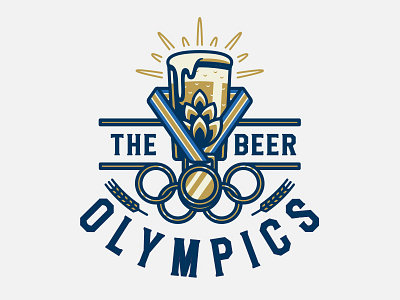 The Beer Olympics badge beer beer glass hops logo medal olympics shiny