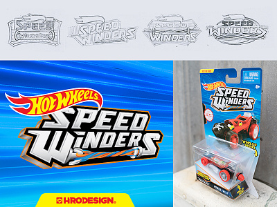 Speed Winders art direction branding concept hot wheels logo logotype sketch