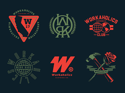 Wrkhlcs Brand badge branding graphics rose tees type