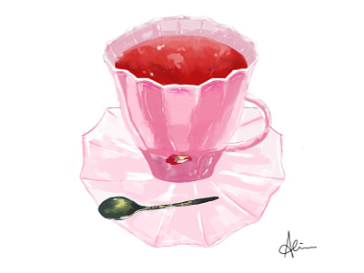 hibiscus tea digitalart illustration