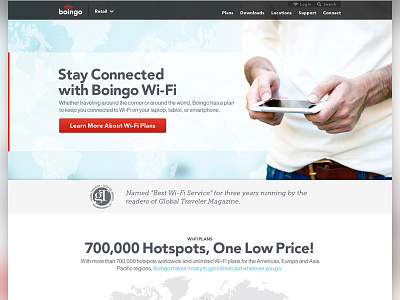 Boingo Wireless - Retail Web Page branding web design