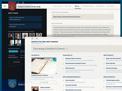 Court Website - Notional Mockups cms content management court government interface redesign search search results hierarchy ui ux web website