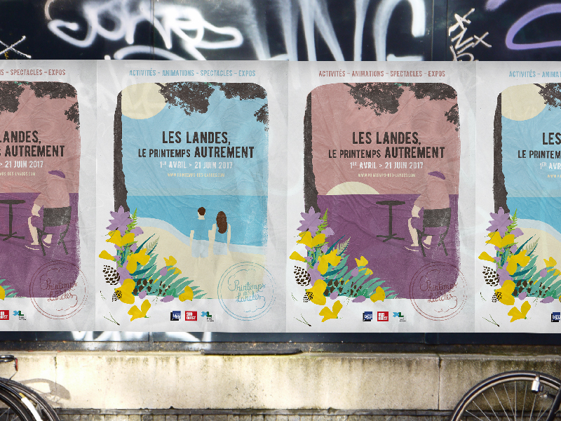 LE PRINTEMPS DES LANDES - Illustrations design flowers france illustration landes landscape nature spring
