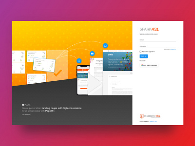 Element451 - Decision Login Screen branding crm design education flat login design login page visual web