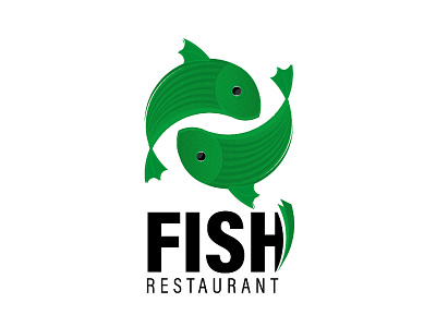 Fish restaurant artwork creative creative design design fish fish logo food green illustration logo restaurant vector