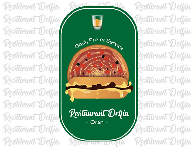 Restaurant Delfia Logo artwork chesse creative creative design design food gout icon illustration juice logo meat menu philadelphia pizza restaurant restaurant logo vector