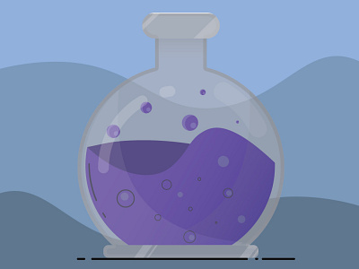 Voilet Potion artwork creative creative design design design app game games glass glass bottle icon illustration liquid logo logo design reflection science science and technology science illustration scientist vector