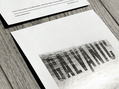 Galvanic Logo | Courtney Spencer Design branding design indesign logo post card print retail shop local uvgloss