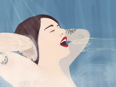 Singing in the shower animation character design creepy funny ghost illustration procreate weird