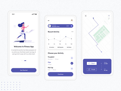 Fitness App - UI Design activity app apple design fitness app free freebie illustration ios istiakui minimal mobile app run ui ux wellness