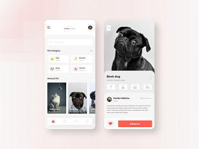 Pets Adoption App UI Design