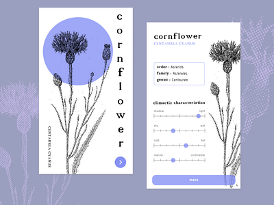 Botanical App app botanical botanical illustration concept data visualization ui ui design uidesign uiux