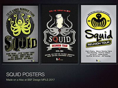 Squid Reunion Tour Posters branding identity posters