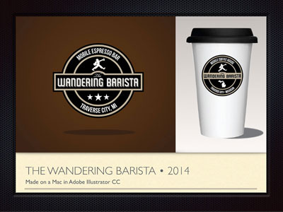 Wandering Barista branding graphic design vector art identity logos