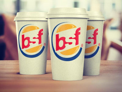 BSF Coffee Cup branding graphic design vector art 3d illustration logos typography