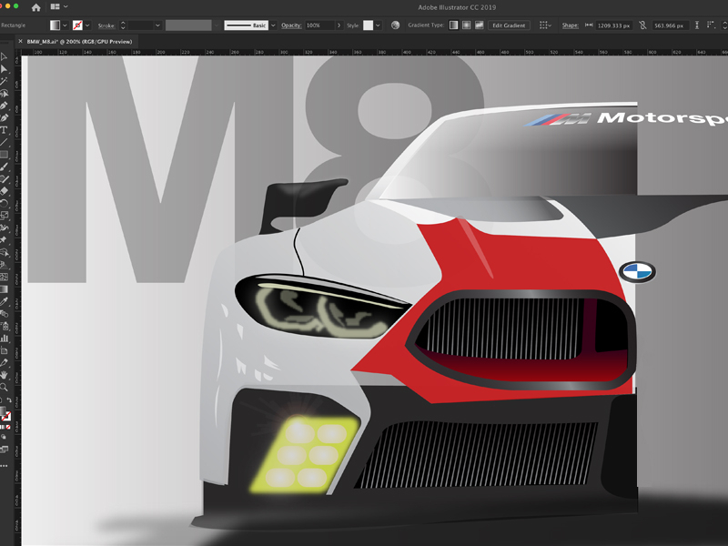 BMW M8 bsfdesignmpls automotive illustration graphic design vector art illustration