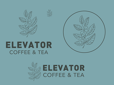 Elevator Coffee art botanical botanical art botanical art logo coffee coffee bean coffee shop coffee shop logo design designer draw flat floral floral design icon illustration ingredients line work type vector