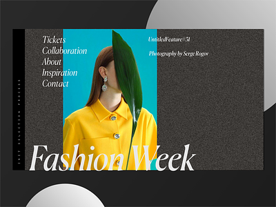 12. Fashion Week Hero Shot Inspiration black blue branding brown clean design fashion fashion app fashion art fashion web green illustration minimal model osx typography ui ux vector web