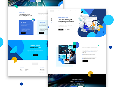 cybersecurity firm landing page app banner branding design flat landing landing page ui ux web website